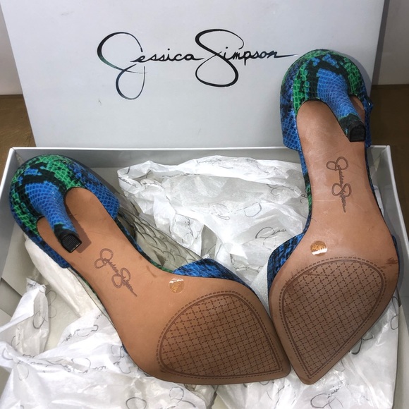 JESSICA SIMPSON COMBO BUCKLE HEELS - Picture 7 of 8